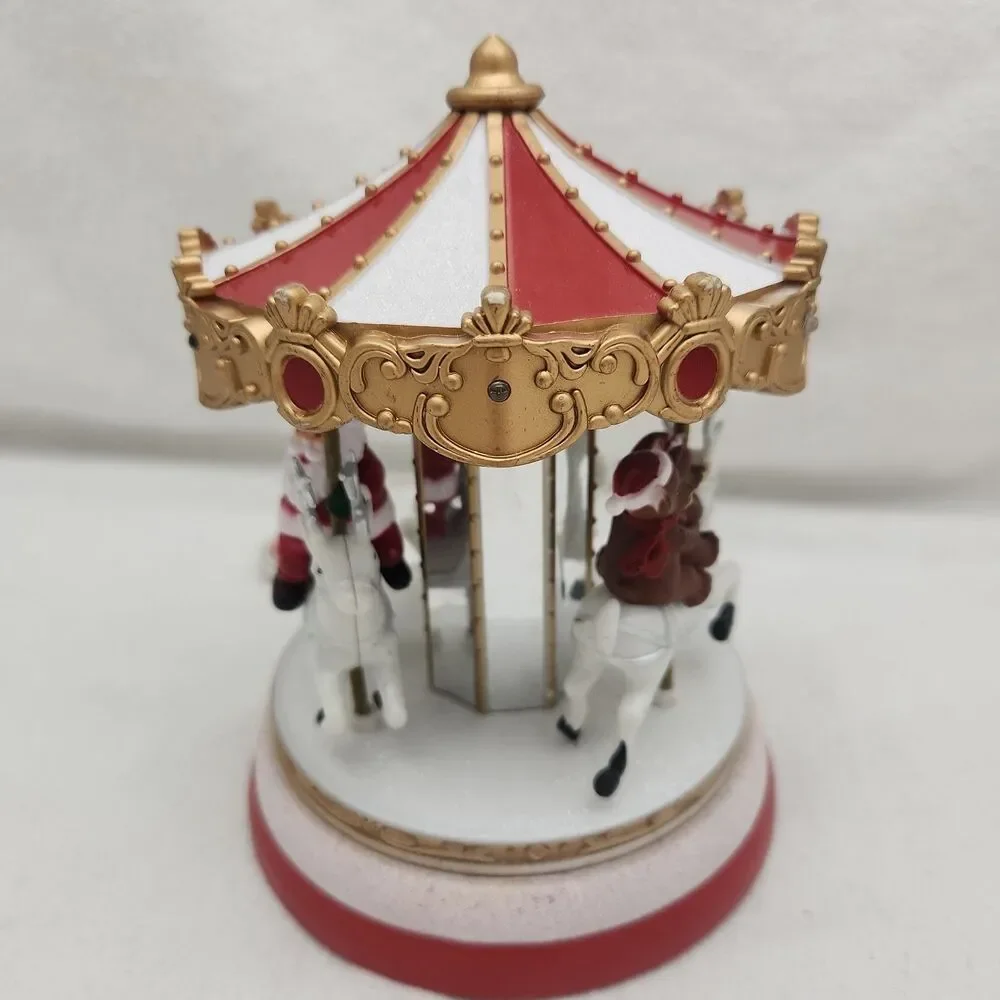 House Carousel Animated Village Amusement Rotating LED Lights Song Mini 8